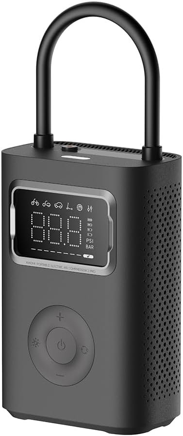 Compresor de Aire Eléctrico Portátil 2Pro – Inflado Rápido, Batería de Larga Duración, Modos Preestablecidos, Visualización de Presión en Tiempo Real