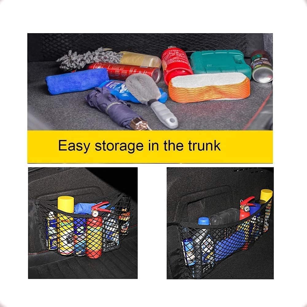 Black Magic Adhesive Mesh Cargo Net – Double‑Layer, Elastic, Leak‑Proof, Self‑Adhesive (2 Pack, 30×25 cm)