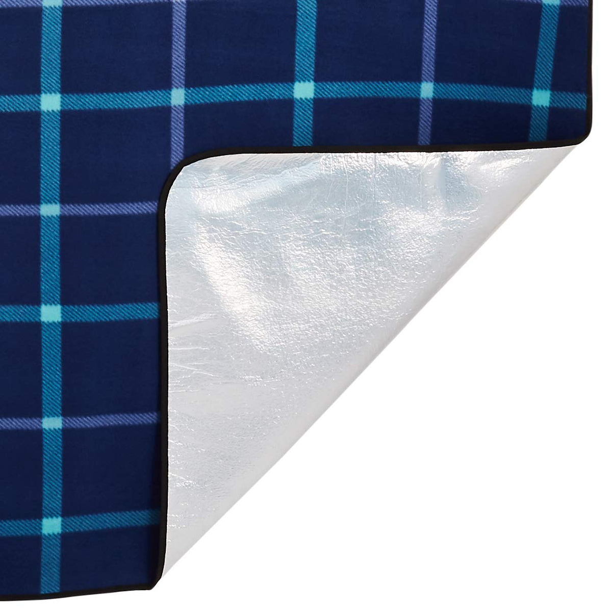 Outdoor Picnic Blanket – Waterproof Backing, Dark Blue, 200 × 200 cm, Foldable & Portable