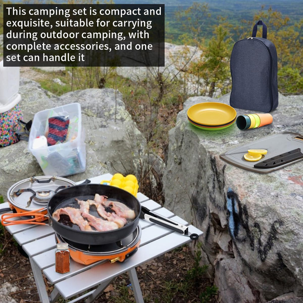 Camping Cooking Utensils Set – Essential Outdoor Accessories with Cutlery, Plates & Cups