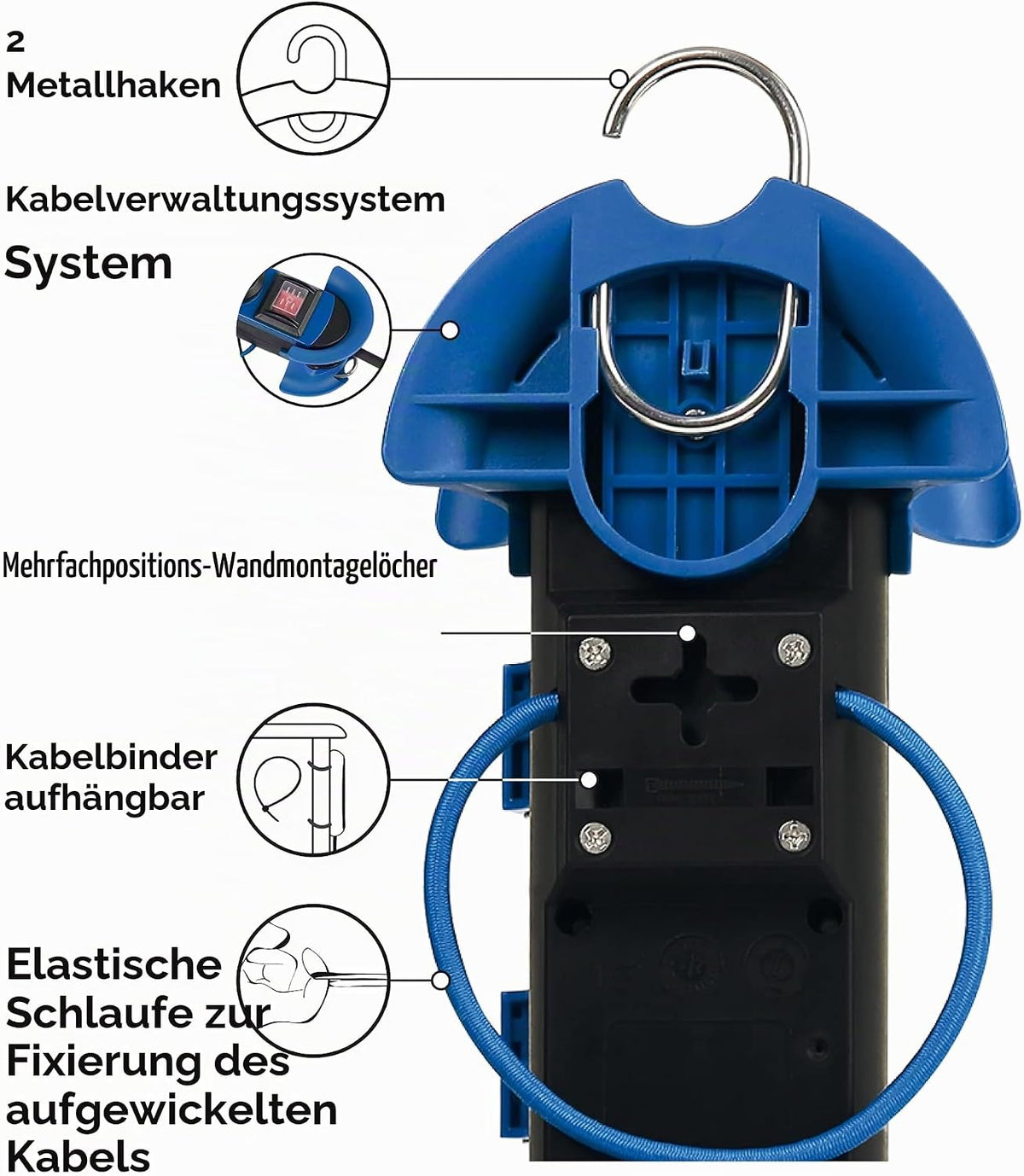 Professional Outdoor Power Strip – CEE Plug, 4 IP44 Schuko Sockets, 3 m H07RN‑F 3G1.5 Rubber Cable