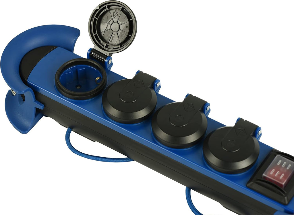 Professional Outdoor Power Strip – CEE Plug, 4 IP44 Schuko Sockets, 3 m H07RN‑F 3G1.5 Rubber Cable