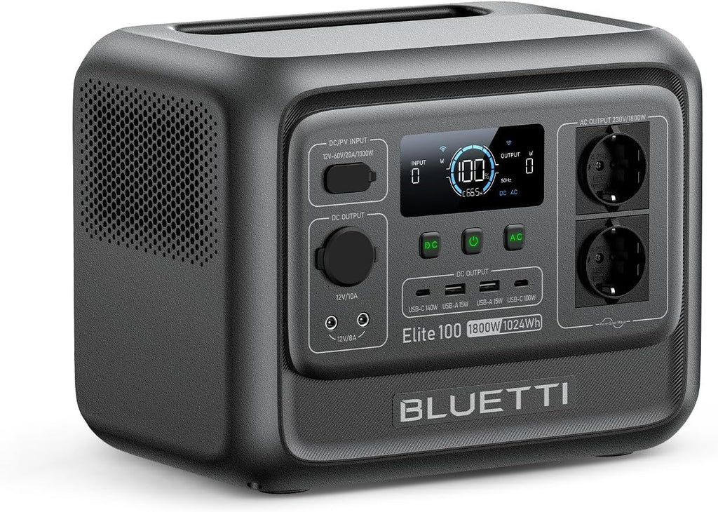 Portable Power Station – 1024 Wh LFP, 1800 W AC (3600 W Surge), Compact Solar Generator