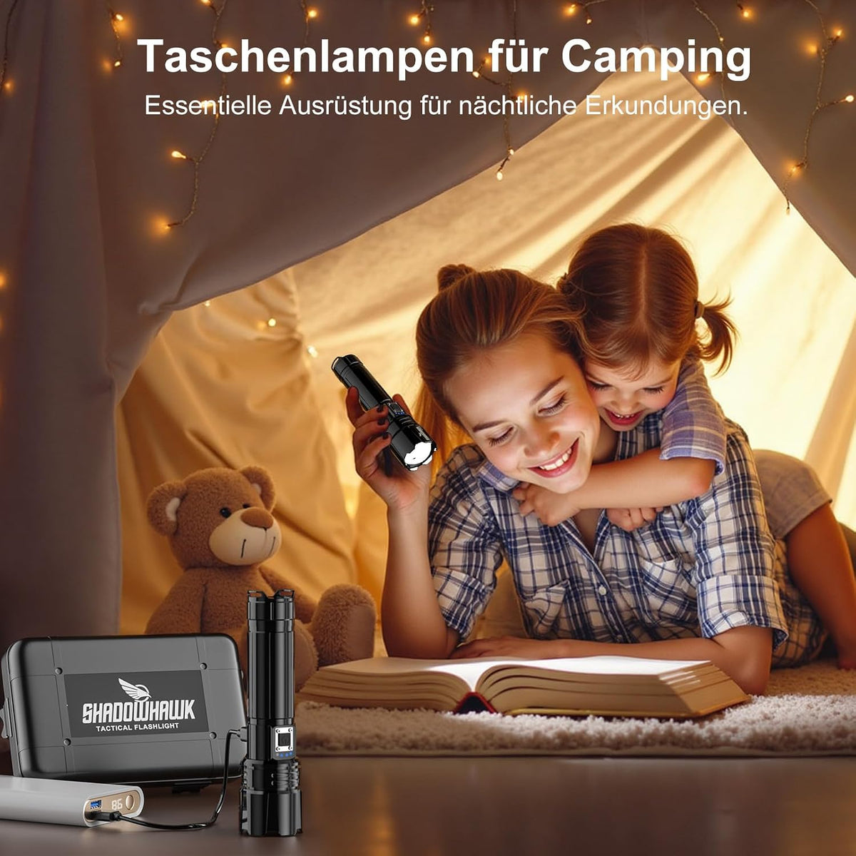 LED Torch – 500,000 Lumens, XHP70.2, USB Rechargeable, IP67 Waterproof, 5 Modes