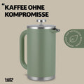French Press Coffee Maker – Double‑Walled Stainless Steel (0.6 L) – Plastic‑Free, Thermal, 100% Recycled Steel