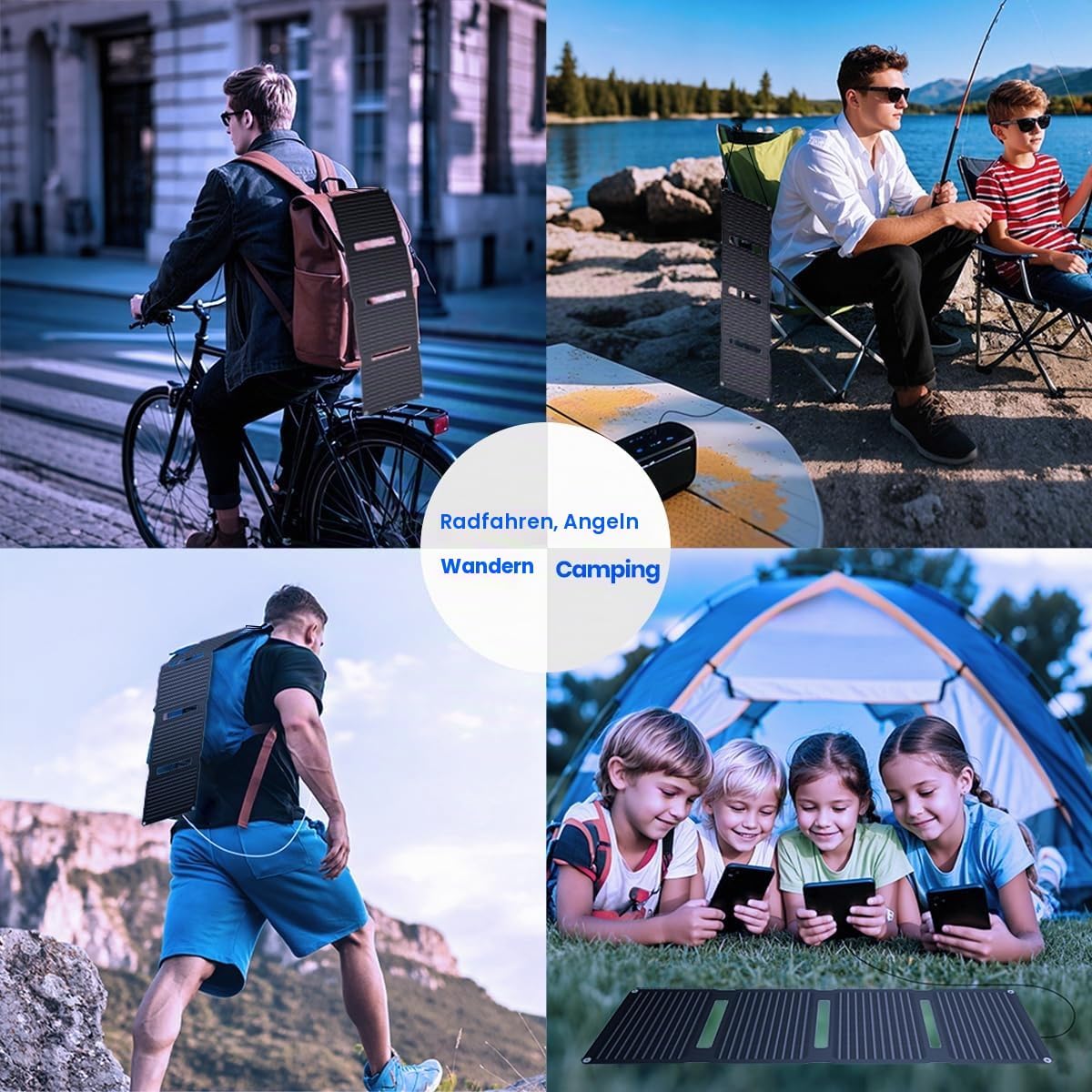Portable Foldable Solar Panel – 30W QC3.0 with USB‑A & USB‑C, ETFE, IP67 Waterproof
