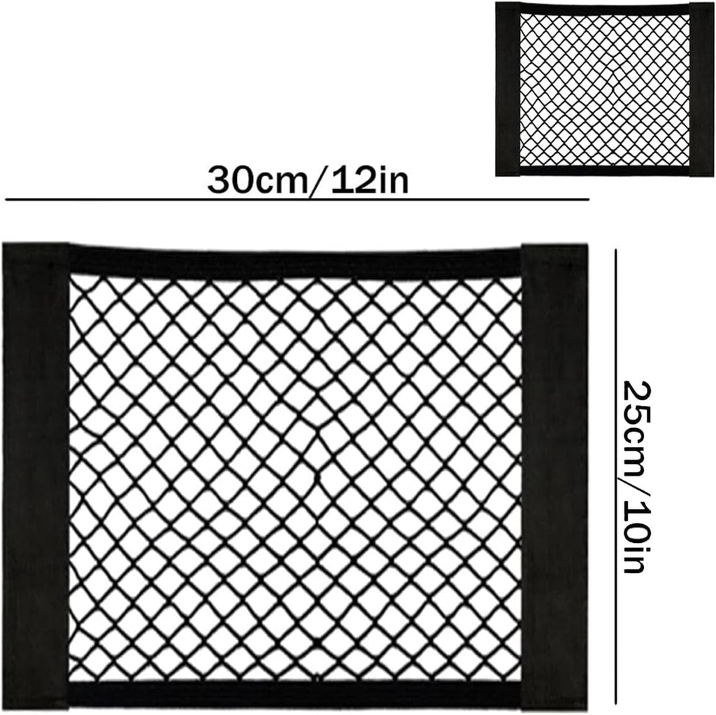 Black Magic Adhesive Mesh Cargo Net – Double‑Layer, Elastic, Leak‑Proof, Self‑Adhesive (2 Pack, 30×25 cm)