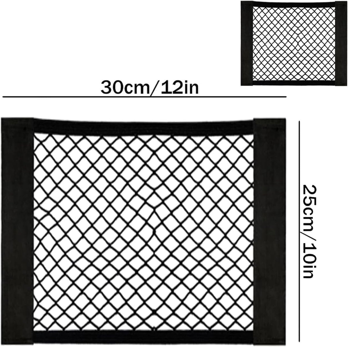 Black Magic Adhesive Mesh Cargo Net – Double‑Layer, Elastic, Leak‑Proof, Self‑Adhesive (2 Pack, 30×25 cm)