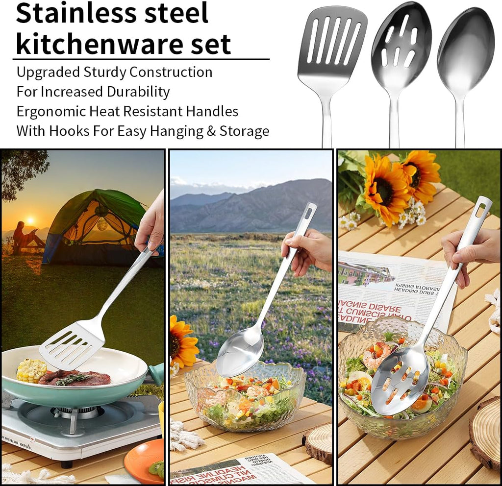 Camping Cooking Utensils Set – Essential Outdoor Accessories with Cutlery, Plates & Cups
