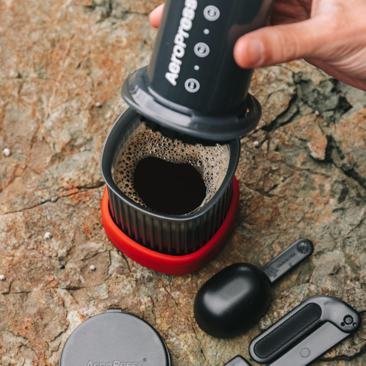 AeroPress Extra Small Portable 3‑in‑1 Coffee System (Travel, Hiking & Camping)
