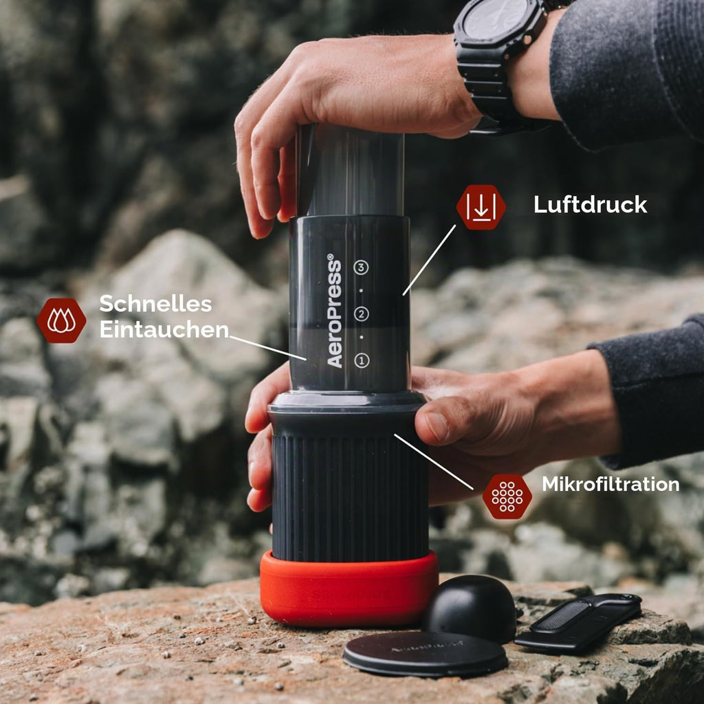 AeroPress Extra Small Portable 3‑in‑1 Coffee System (Travel, Hiking & Camping)