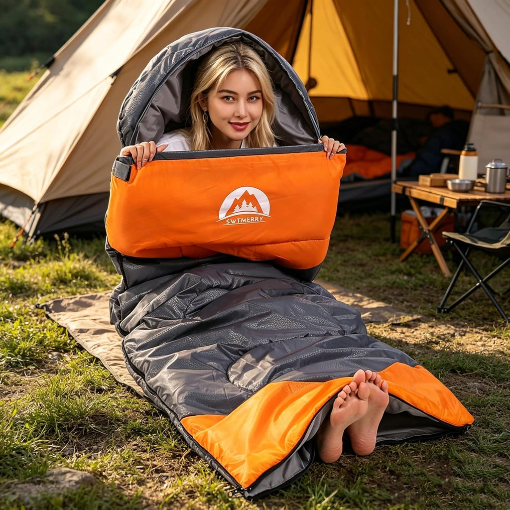 Season Sleeping Bag – Warm & Cool Weather, Lightweight, Waterproof, 5–25°C, For Teens & Adults