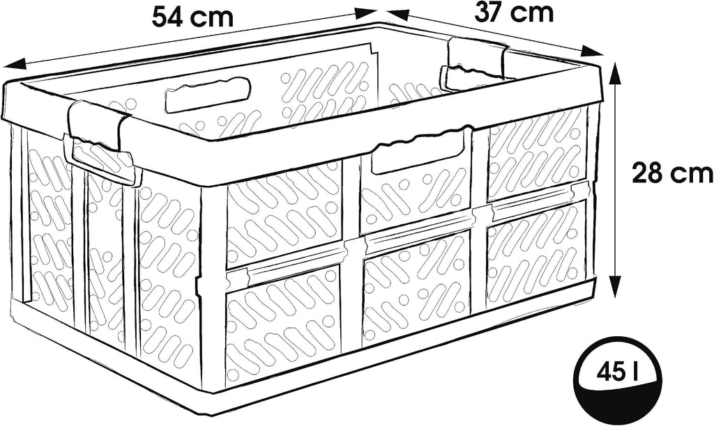 Sturdy Professional Folding Box – Soft‑Touch Handles, 50 kg Load Capacity, Food‑Safe PP/TPE, 45 L, Foldable