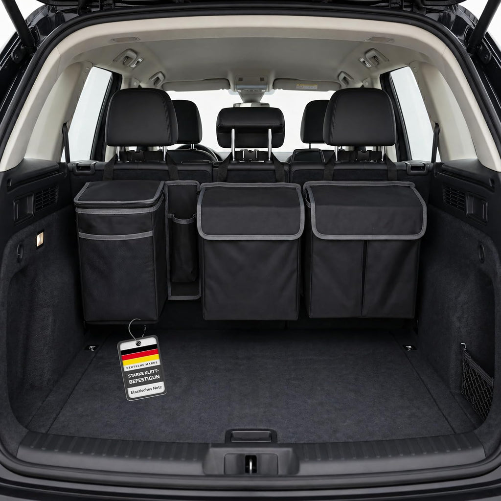 Large Boot Organiser – Velcro Attachment, 3 Separable Modules, Tight Pockets, Integrated Cool Bag