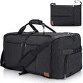 Large Weekender Travel Bag – 120 L, Foldable, Waterproof, Shoe Compartment, Multiple Pockets, Adjustable Strap (Black)