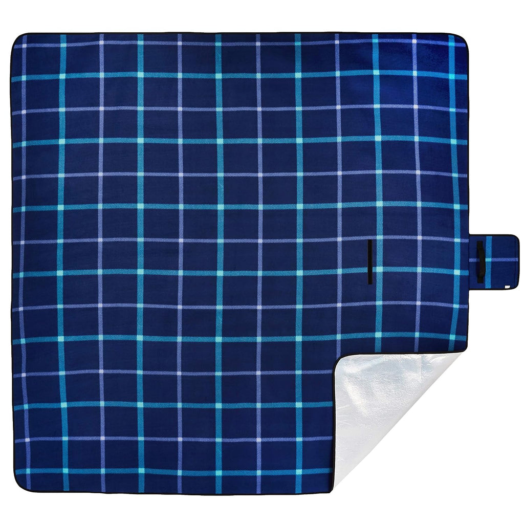 Outdoor Picnic Blanket – Waterproof Backing, Dark Blue, 200 × 200 cm, Foldable & Portable
