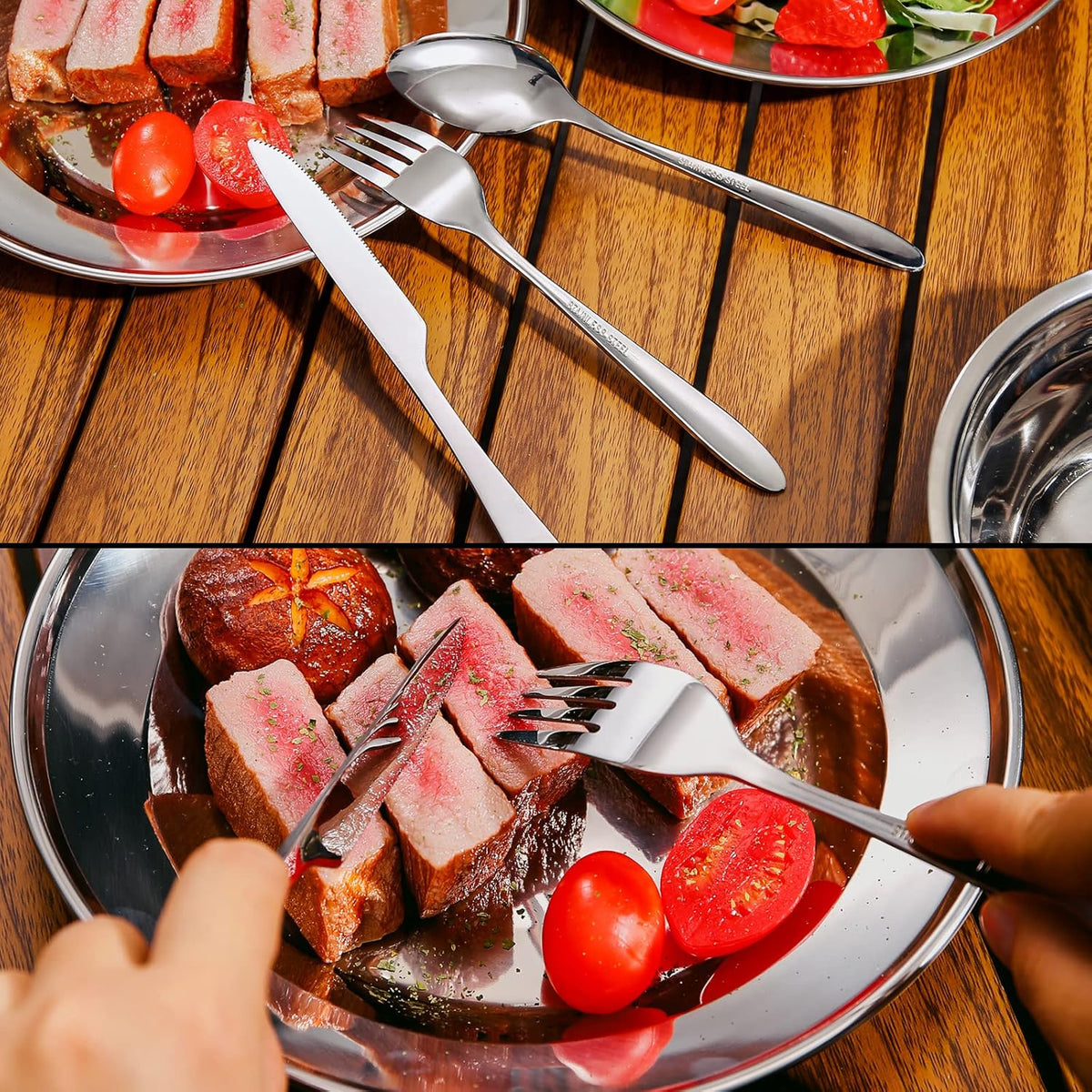 Camping Cutlery Set – Outdoor Travel Stainless Steel Cutlery, Folding Cutlery