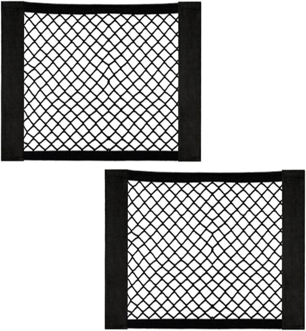Black Magic Adhesive Mesh Cargo Net – Double‑Layer, Elastic, Leak‑Proof, Self‑Adhesive (2 Pack, 30×25 cm)